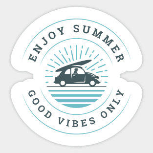 Blue Circle Summer Holidays T-Shirt Design Sticker